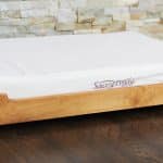 The Savvy Doggy platform bed without an engraving in the Cedar stain.