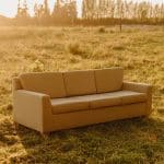A natural sofa made just for you. Pictured: Khaki in the hemp/cotton blend with formed latex cushions and linseed oil feet.